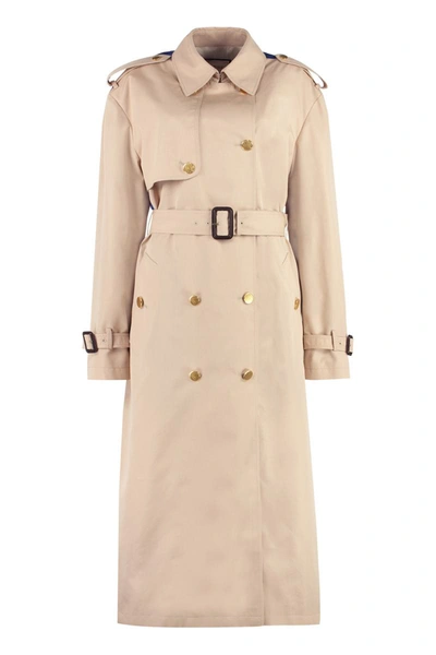 Shop Gucci Cotton Trench Coat In Beige
