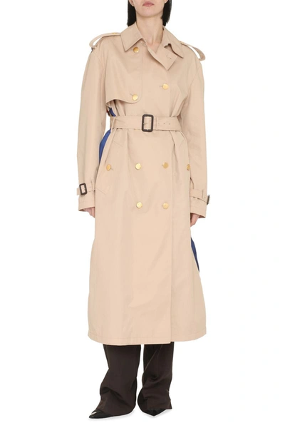 Shop Gucci Cotton Trench Coat In Beige