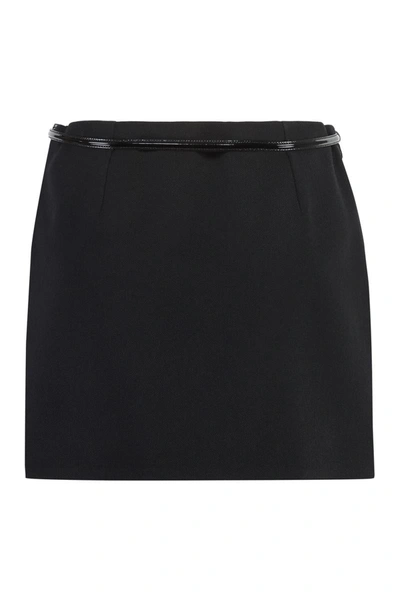 Shop Gucci Wool Mini Skirt In Black