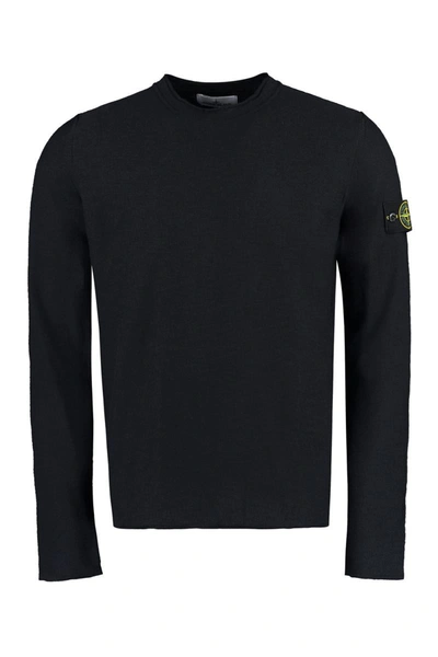 Shop Stone Island Fine-knit Sweater In Black