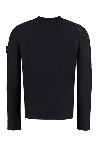 Shop Stone Island Fine-knit Sweater In Black