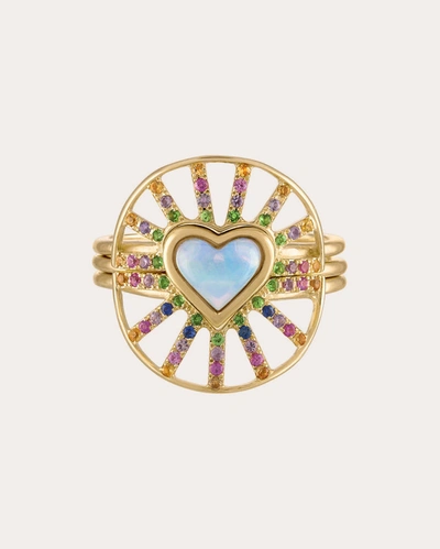 Shop Eden Presley Women's Rainbow Sapphire Nesting Ring 14k Gold