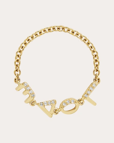 Shop Eden Presley Women's Tiny Letters 'love' Chain Ring In Gold