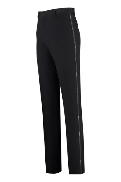 Shop Givenchy Wool Tailored Trousers In Black