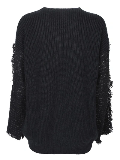 Msgm Ribbed Sweater In Black