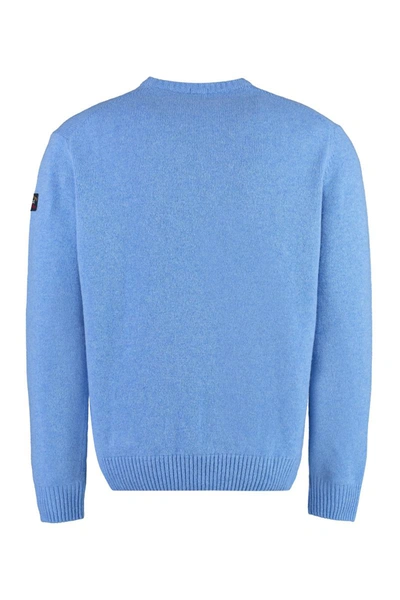 Shop Paul & Shark Wool-blend Crew-neck Sweater In Blue
