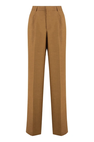 Shop Pt01 Pantaloni Torino Straight-leg Trousers In Brown