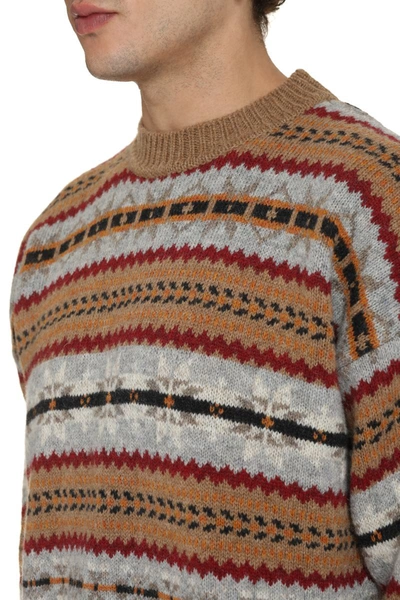 Shop Woolrich Jacquard Wool Sweater In Multicolor