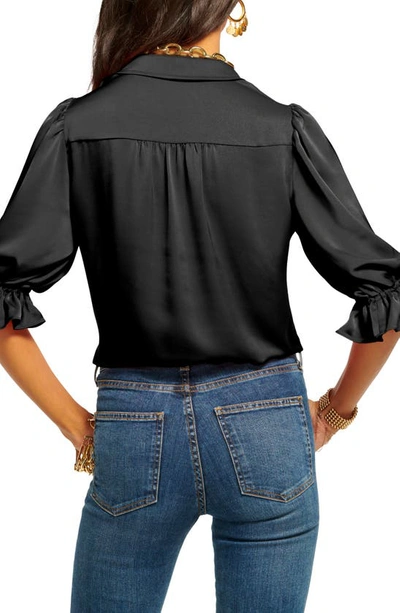 Ramy Brook Dina Button Down Bodysuit In Black