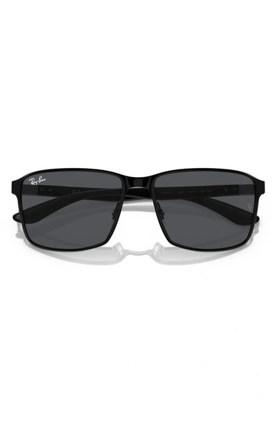 Ray Ban 59mm Square Gradient Sunglasses In Matte Black