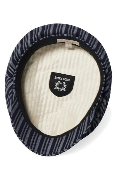 Brixton Fiddler Cap In Denim Stripe