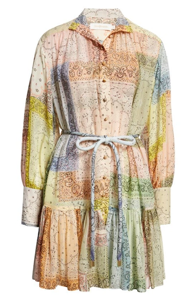 Zimmermann Matchmaker Lantern Mini Dress In Beige