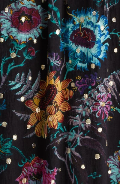 Shop Ulla Johnson Colette Floral Silk Blend Gown In Black Iris