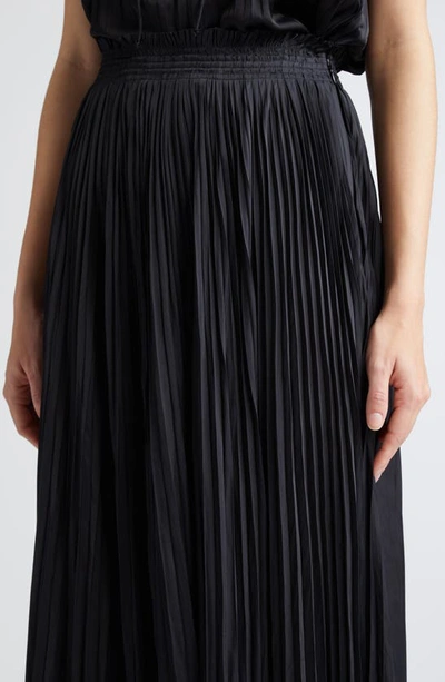 Shop Ulla Johnson Krista Pleated Maxi Skirt In Noir
