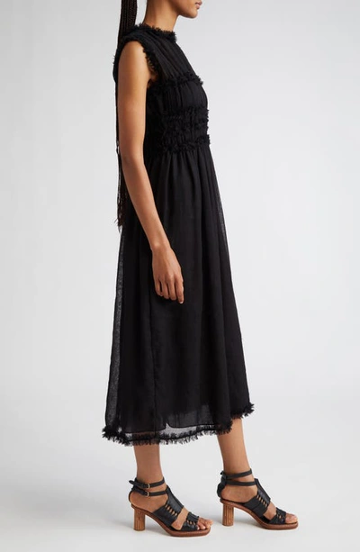 Shop Ulla Johnson Aberdeen Wool Midi Dress In Noir