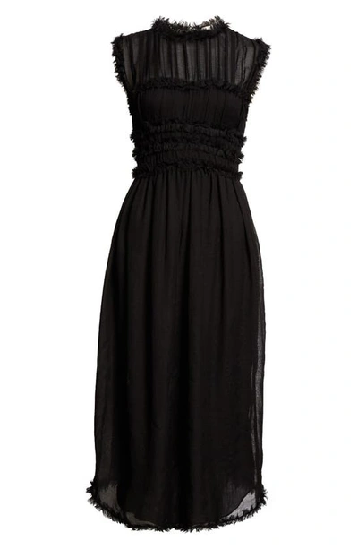 Shop Ulla Johnson Aberdeen Wool Midi Dress In Noir