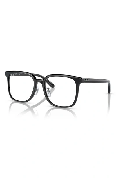 Shop Ray Ban 54mm Square Optical Glasses In Black