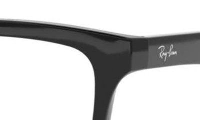 Shop Ray Ban 57mm Square Optical Glasses In Black