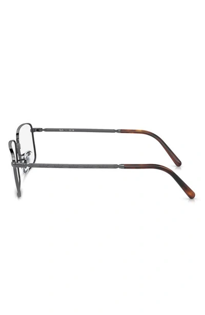 Ray Ban 54mm Rectangular Optical Glasses In Gunmetal