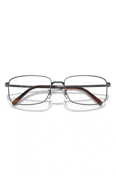 Ray Ban 54mm Rectangular Optical Glasses In Gunmetal