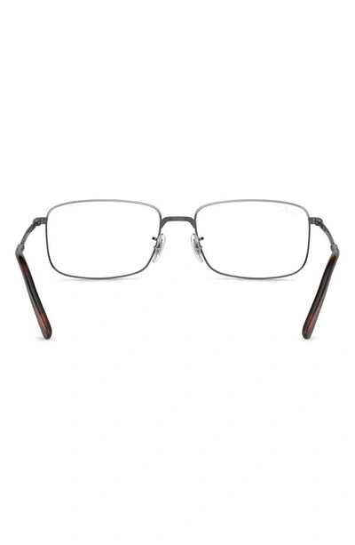 Ray Ban 54mm Rectangular Optical Glasses In Gunmetal