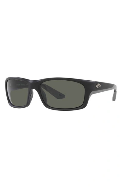 Costa Del Mar Jose Pro 62mm Polarized Oversize Rectangular Sunglasses In Matte Black