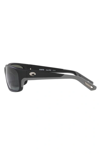 Shop Costa Del Mar Jose Pro 62mm Polarized Oversize Rectangular Sunglasses In Matte Black