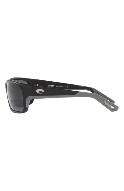 Costa Del Mar Jose Pro 62mm Polarized Oversize Rectangular Sunglasses In Matte Black