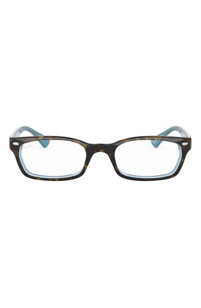 Shop Ray Ban 50mm Rectangular Optical Glasses In Havana