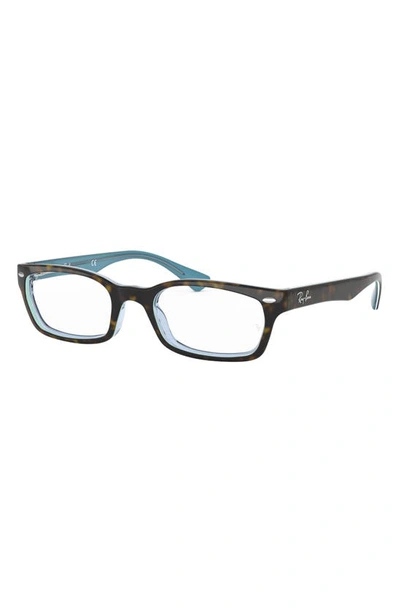 Shop Ray Ban 50mm Rectangular Optical Glasses In Havana