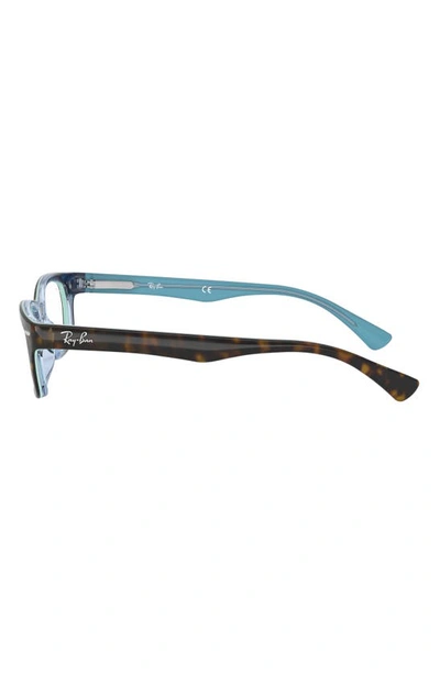 Shop Ray Ban 50mm Rectangular Optical Glasses In Havana