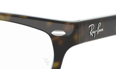Shop Ray Ban 50mm Rectangular Optical Glasses In Havana