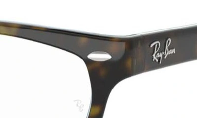 Ray Ban 50mm Rectangular Optical Glasses In Havana