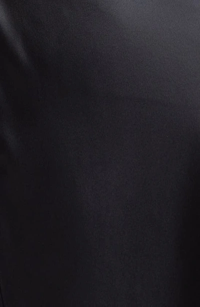 Shop Stella Mccartney Falabella Crystal Chain Strap One-shoulder Satin Minidress In Black