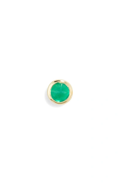 Monica Vinader Siren Mini Green Onyx Single Stud Earring In Gold