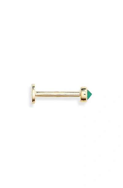 Monica Vinader Siren Mini Green Onyx Single Stud Earring In Gold
