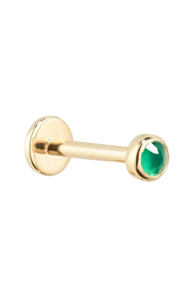 Monica Vinader Siren Mini Green Onyx Single Stud Earring In Gold