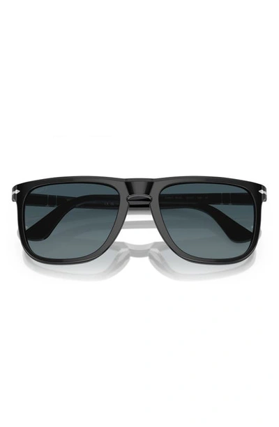 Shop Persol 57mm Polarized Pilot Sunglasses In Black