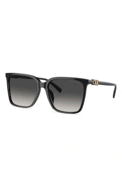 Michael Kors Canberra 56mm Square Sunglasses In Black