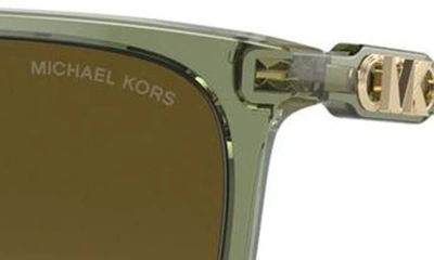 Michael Kors Canberra 56mm Square Sunglasses In Green Havana