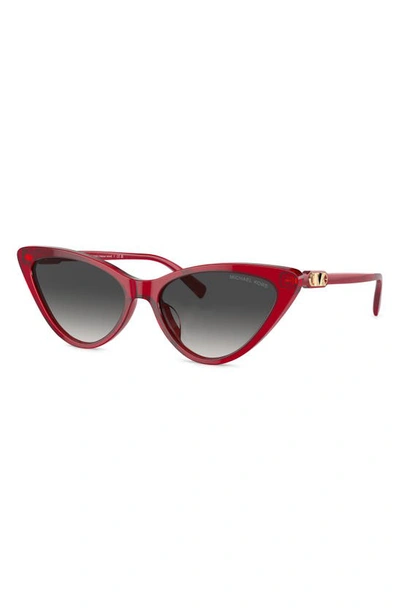 Michael Kors Harbour Island 56mm Cat Eye Sunglasses In Red
