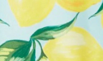 Shop Terez Kids' Hi-shine Leggings In Aqua Lemon Spritz