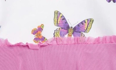 Shop Terez Kids' Hi-shine Princess Dress In Sugar Swizzle Neon Butterflies
