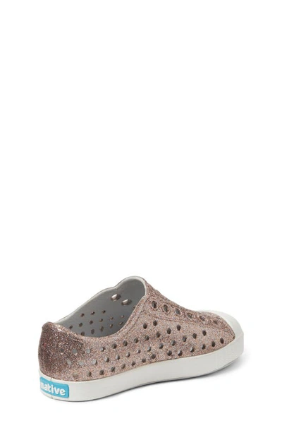 Native Shoes Jefferson Bling Glitter Slip-on Sneaker In Metallic Bling/ Shell White