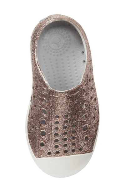 Native Shoes Jefferson Bling Glitter Slip-on Sneaker In Metallic Bling/ Shell White