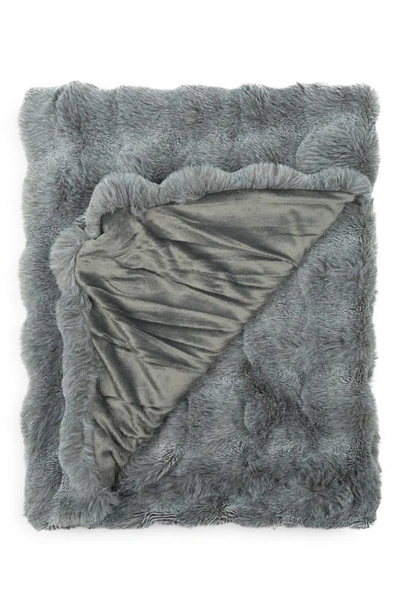 Shop Northpoint Faux Fur Throw Blanket In Olive