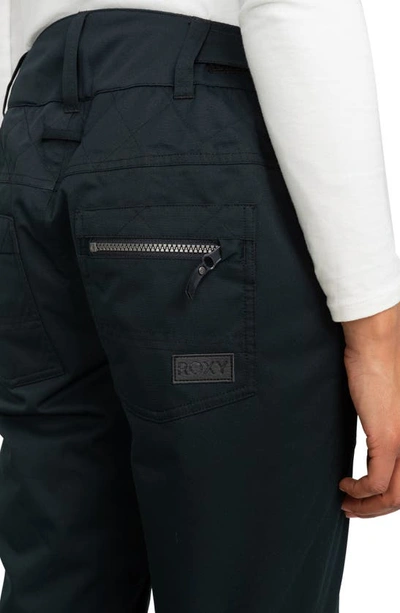 Shop Roxy Nadia Insulated Waterproof Snow Pants In True Black