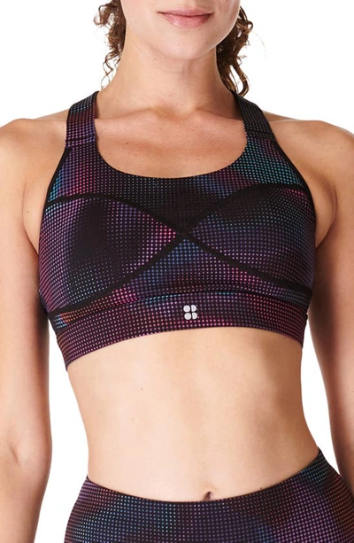 Shop Sweaty Betty Power Medium Impact Sports Bra In Black Gradient Dot Print