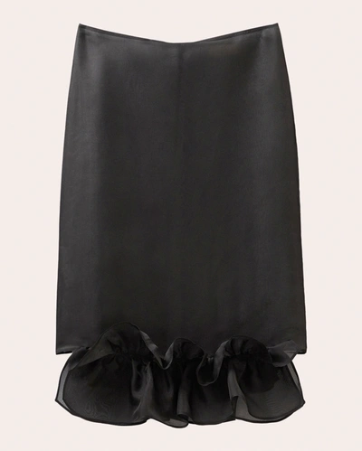 Shop Bite Studios Women's Silk Organza Frill Skirt In Black