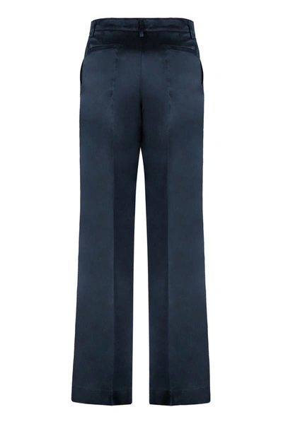 Shop P.a.r.o.s.h . Satin Trousers In Blue